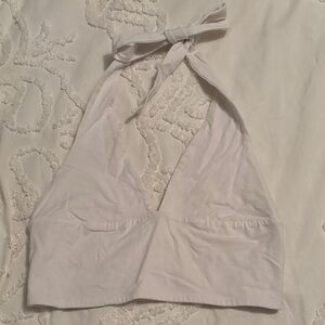 Garage White Halter Top
